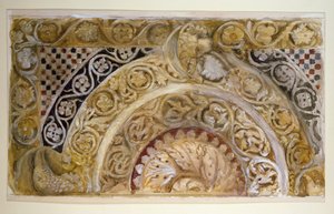 Studie van een paneel op de doopvont van de doopkapel, Pisa door John Ruskin