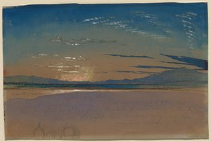 Zonsondergang boven de bergen door John Ruskin