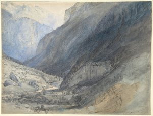 Het Lauterbrunnendal, Zwitserland door John Ruskin