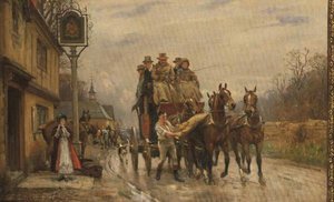 Een wisseling van paarden door John Sanderson Wells