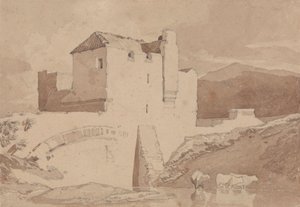 Een oud gebouw door John Sell Cotman