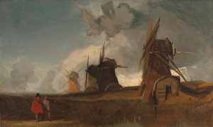 Drainagemolens in de Fens, Croyland, Lincolnshire door John Sell Cotman