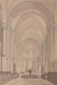 Oostkant van de Abdijkerk van Saint Georges de Bocherville, nabij Rouen, Normandië