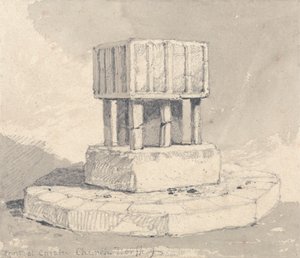 Doopvont in Caister Church, Norfolk door John Sell Cotman