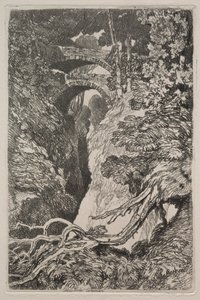 Liber Studiorum: Duivelsbrug, Cardiganshire door John Sell Cotman
