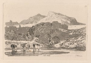 Liber Studiorum: Plaat 21, Uitzicht in Noord-Wales, 1838 door John Sell Cotman