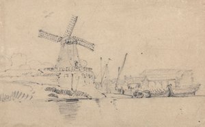 Rivier en windmolen