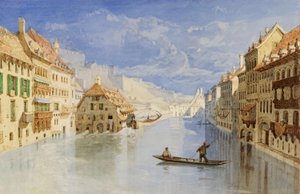 De citadel boven Namen, België, gezien vanaf de Samber door John Sell Cotman