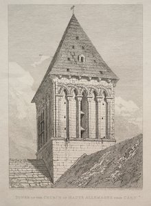 Toren van de kerk van Haute Allemagne bij Caen door John Sell Cotman