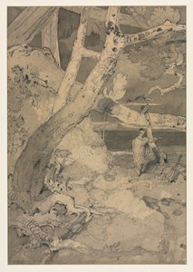 Reiziger in een boslandschap, 1806 door John Sell Cotman