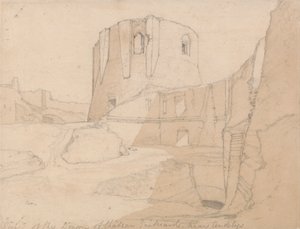 Uitzicht op de Donjon van Chateau Gaillard, bij Andelys, Normandië door John Sell Cotman