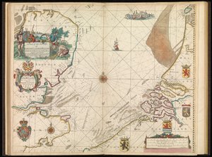 Een kaart van de zeekusten van Engeland, Vlaanderen en Holland, c.1672