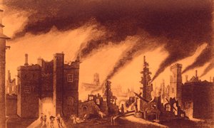 De grote brand van Londen door John Seymour Lucas