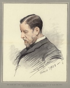 De zeer eerbiedwaardige Lord George Francis Hamilton, MP, Minister van Staat voor India