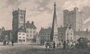 Marktplaats Richmond, Trinity Church en Keep van Richmond Castle door John Shury