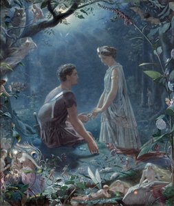 Lysander en Hermia (detail) door John Simmons
