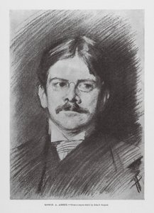 Edwin A Abbey (gravure) door John Singer (after) Sargent