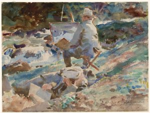 Een Kunstenaar aan Zijn Ezels door John Singer Sargent