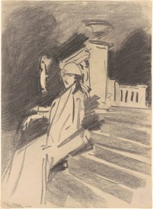 Bij de fontein, Villa Torlonia, Frascati, Italië, ca. 1907 door John Singer Sargent