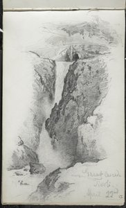 Grote Waterval, Tivoli, Italië, 22 april 1869 door John Singer Sargent
