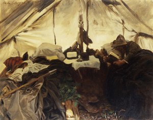 Binnen in een Tent in de Canadese Rockies, 1916 door John Singer Sargent