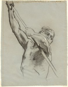 Mannelijke Torso met Paal door John Singer Sargent