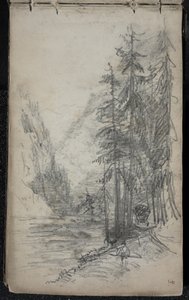 Berglandschap met bomen, 1871-72 door John Singer Sargent