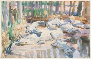 Modderige alligators, 1917 door John Singer Sargent