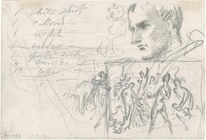 Napoleontisch hoofd en oordeel van Parijs [verso], ca. 1871-1872 door John Singer Sargent