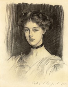 Portret van Eva Katherine Balfour, later Lady Buxton door John Singer Sargent