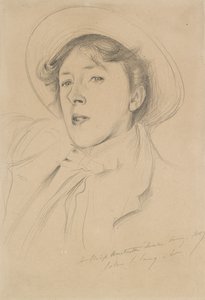 Portret van Vernon Lee, 1889 door John Singer Sargent