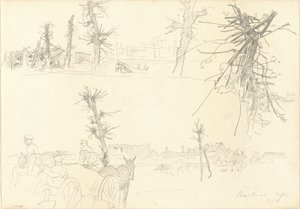 Soldaten in een Verwoest Landschap [recto], 1918 door John Singer Sargent