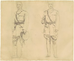 Studies van generaals Plumer en Haig voor generaals van de Eerste Wereldoorlog [recto], 1920-1922 door John Singer Sargent