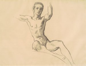 Studie voor figuur boven muziek, 1919-1920 door John Singer Sargent