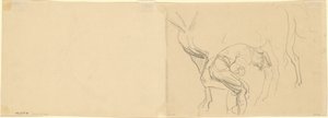 Studie voor "Paarden Beslaan aan het Front" [verso] door John Singer Sargent