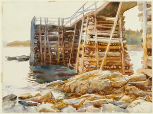 Kade bij Ironbound, 1922 door John Singer Sargent