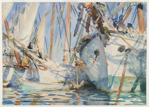 Witte schepen, ca. 1908 door John Singer Sargent