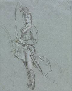 Een huzarenofficier te paard, 1812