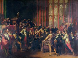 Karel I eist de vijf leden in het Lagerhuis in 1642 door John Singleton Copley