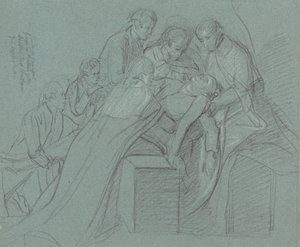Studie voor de centrale groep in de "Dood van de graaf van Chatham" door John Singleton Copley