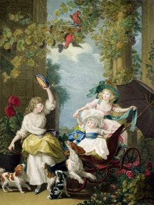 Hun Koninklijke Hoogheden de Prinsessen Mary (1776-1857), Sophia (1777-1848) en Amelia (1783-1810), gegraveerd door Francesco Bartolozzi (1727-1815), uitgegeven door de kunstenaar, 1792 (stippelgravure)