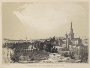 Uitzicht op Glasgow vanaf Fir Park, rond het jaar 1690
