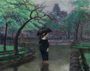 Lente Regen door John French Sloan