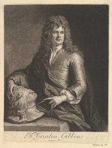 Portret van Grinling Gibbons, 1690