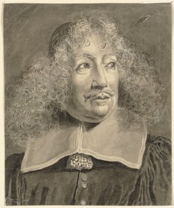 Hoofd- en schouderportret van een man, gekopieerd van een zeventiende-eeuwse prent door John Sparrow