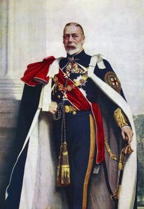 Portret van George V, Soeverein van de Orde van de Kousenband door John St. Helier (after) Lander
