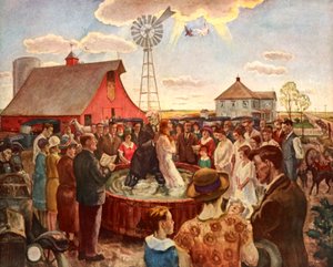 Doop in Kansas, Boekplaat door John Steuart Curry