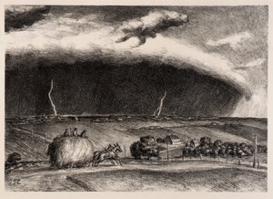 De lijnstorm door John Steuart Curry