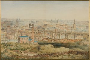 Newcastle upon Tyne vanaf Windmill Hills, Gateshead, 1887 door John Storey