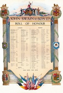 John Swain & Son Ltd. Erelijst, 1917 door John Swain and Son
